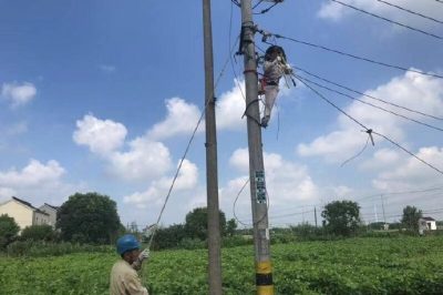 松陵供電所在新營(yíng)1號(hào)變拆除存在安全隱患的廢舊線路