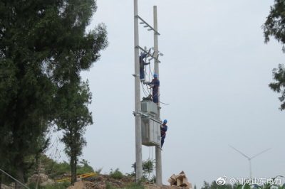 新架高壓線(xiàn)路1200米，新立電桿4基，組裝臺(tái)架2處